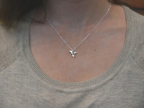 Dije Colibrí de Origami de Plata.925