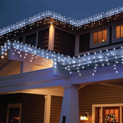 Serie Navideña Cascada Luces Led 10 Metros 500 Leds - Blanco Frio