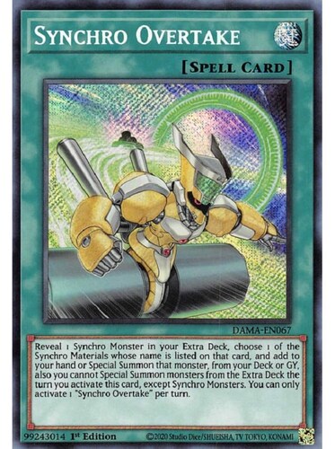 YUGIOH SYNCHRO OVERTAKE SECRET RARE 1er EDITION DAMA-EN067 - KONAMI