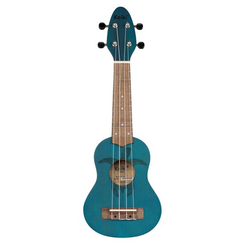 Ukulele Sopranino Keiki Azul Ortega Guitars Con 2 Plumillas