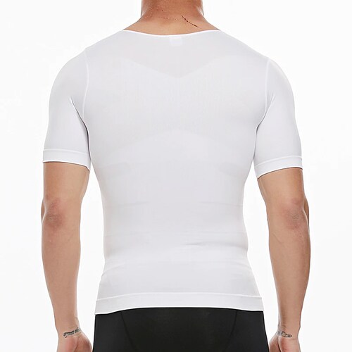 Camiseta Faja Reductora Moldeadora Playera Hombre Con Mangas Blanco L