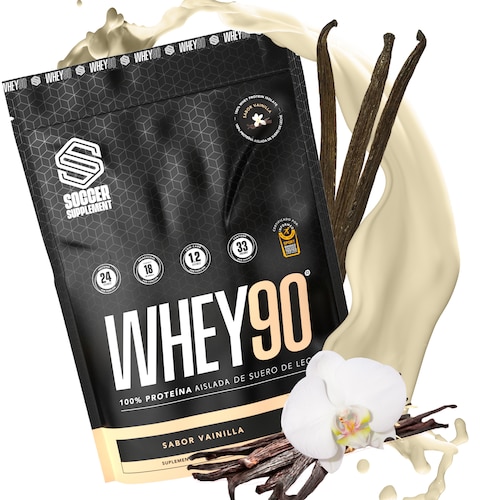 Proteína Whey 90 SS, proteína aislada en polvo, 31 porciones, Sabor vainilla, 900g