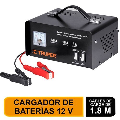 Cargador de Baterías Portátil Truper CARBA-50 para Autos carros Camionetas Camiones Tractores Motocicletas Moto equipo para taller