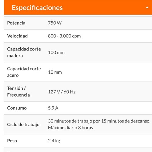Sierra caladora, profesional, 750 W,Regulador de velocidad  incluye accesorios CALA-A5 TRUPER 