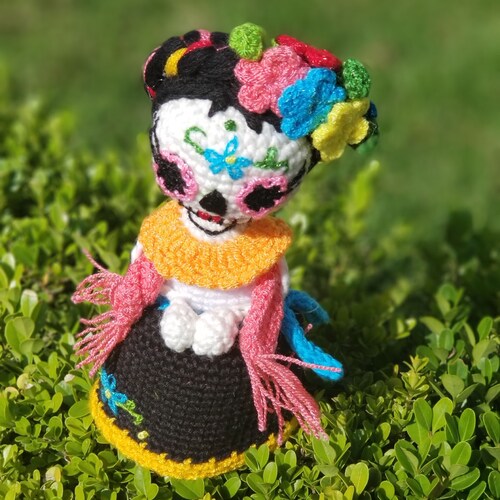 Muñeca Amigurumi Adorable Catrina 20 Cms