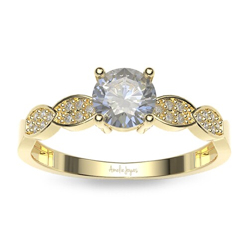 Anillo de compromiso en Oro Amarillo de 10k Amelie Joyas