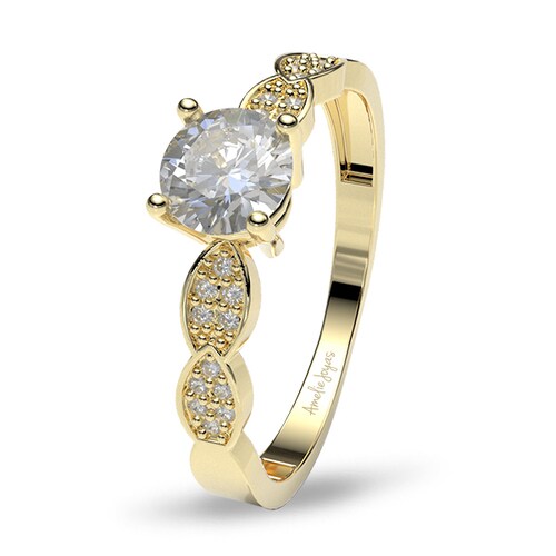 Anillo de compromiso en Oro Amarillo de 10k Amelie Joyas