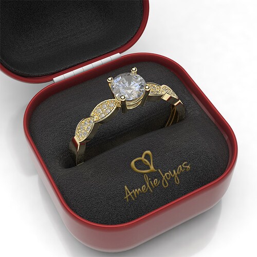 Anillo de compromiso en Oro Amarillo de 10k Amelie Joyas