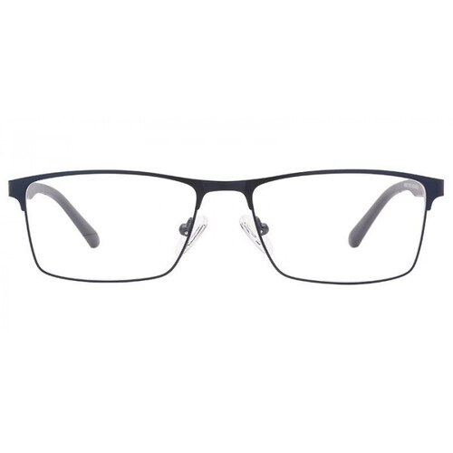Lentes Ópticos Adrián Armazón Metal Rectangular Azul Marino By Rebel