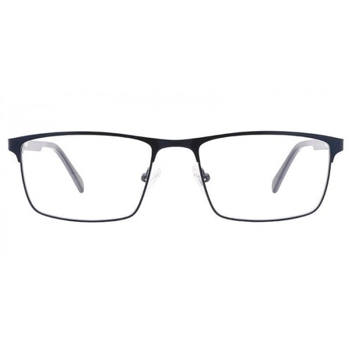 Lentes Ópticos Adrián Armazón Metal Rectangular Azul Marino By Rebel