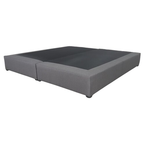 Base para Cama King Size NORVAL Muebles Base de Madera con Moderno tapiz en Lino Gris.