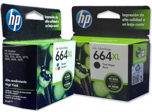 Combo 2 Cartucho Tinta Hp 664xl 1color F6v30al 1negro F6v31al