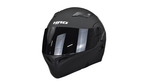 Casco Para Moto Abatible Hro 3400dv Negro Mate Con Luz Stop.