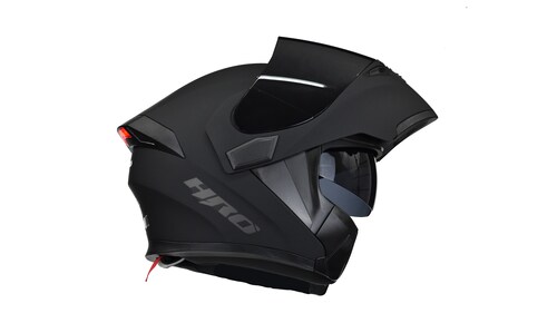 Casco Para Moto Abatible Hro 3400dv Negro Mate Con Luz Stop.