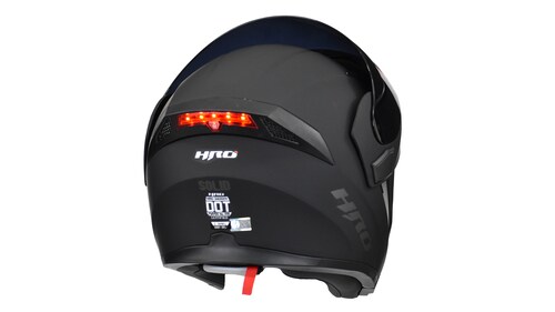 Casco Para Moto Abatible Hro 3400dv Negro Mate Con Luz Stop.