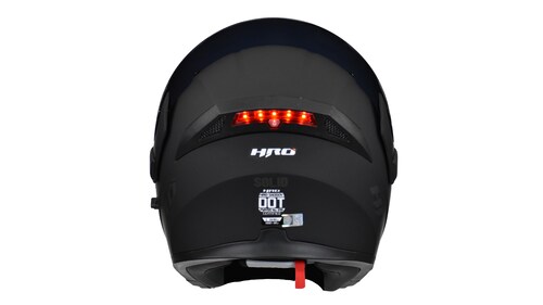 Casco Para Moto Abatible Hro 3400dv Negro Mate Con Luz Stop.