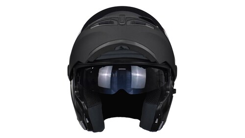 Casco Para Moto Abatible Hro 3400dv Negro Mate Con Luz Stop.