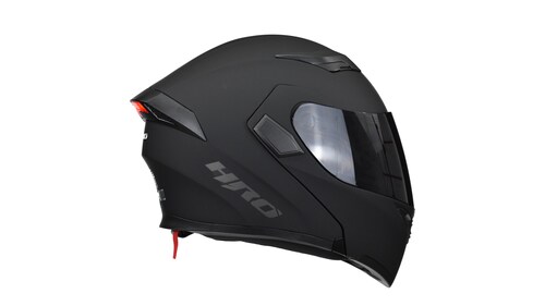 Casco Para Moto Abatible Hro 3400dv Negro Mate Con Luz Stop.