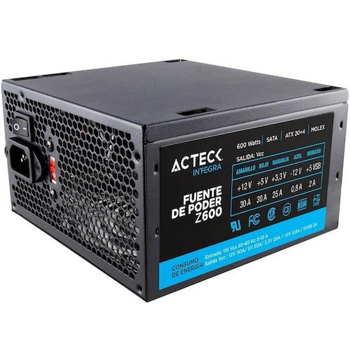 Fuente De Poder Acteck Z600 Edge Systems 600W ES-05003