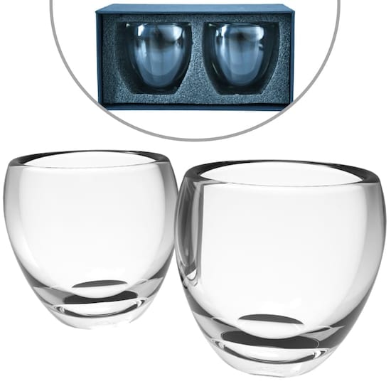 Set vasos de cristal doble pared 250 ml