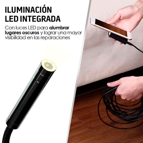 Cámara Endoscopio WiFi 5m de Largo con Luz Contra Agua Redlemon