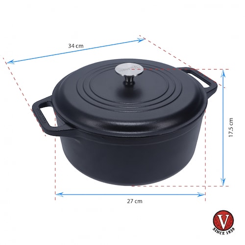 Horno Holandés de Hierro Fundido 5.7 Litros Esmaltado ( Olla ) Victoria