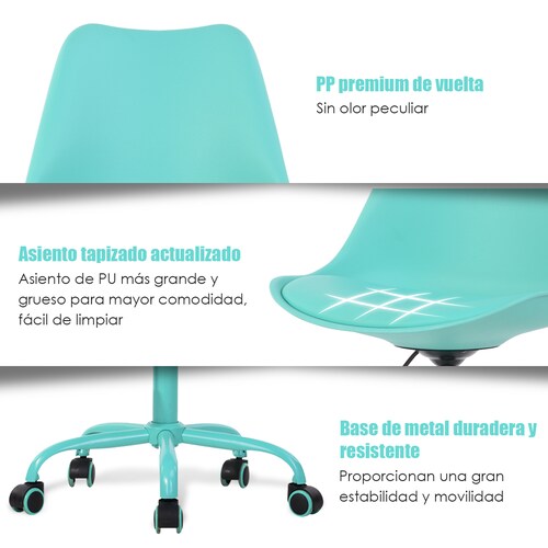 FurnitureR Silla De Oficina Moderna Eames Blokhus TURQUOISE