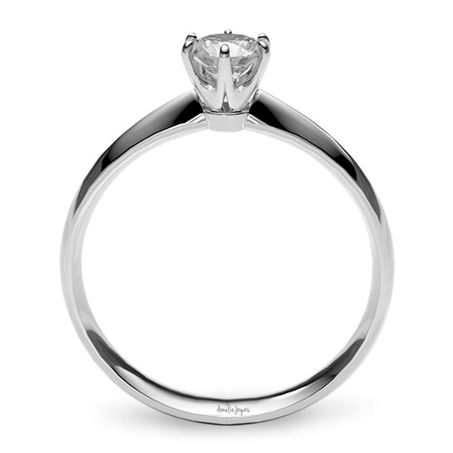 Anillo de Compromiso con 35 puntos Diamante Natural Certificado Oro 14K Amelie Joyas