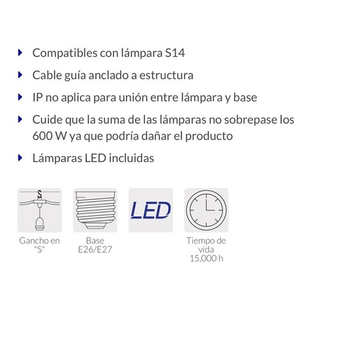 Serie de 12 luces de LED para exterior-Lámparas LED incluidas ,ideal para Jardín SL-7L VOLTECK  
