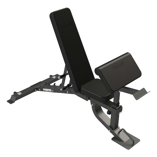 FORCE USA Banco FID con accesorios para curl de brazos y piernas.