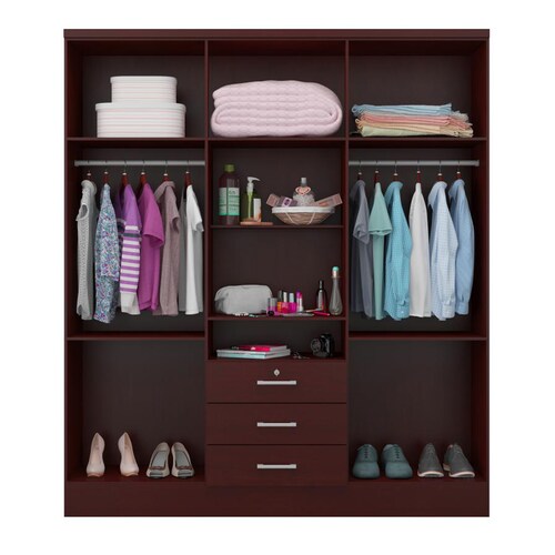 Ropero Closet Bertolini 588 7 Puertas 3 Cajones   Caoba