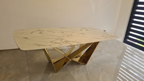 Mesa de Comedor Amli Marmol/Dorado - Kessa
