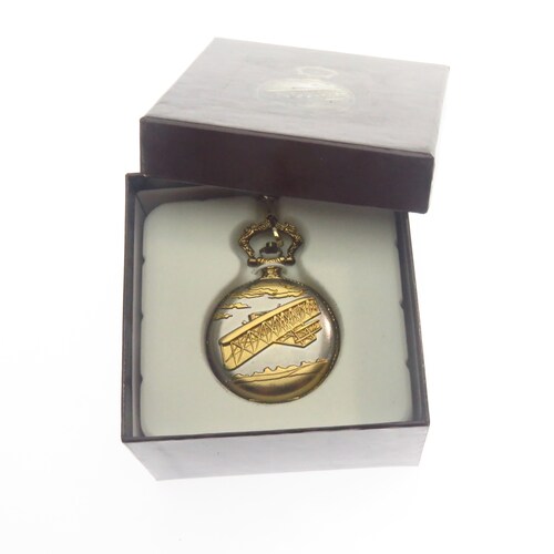 I1701 Croton Reliance Reloj De Bolsillo Tapa Avion Antiguo