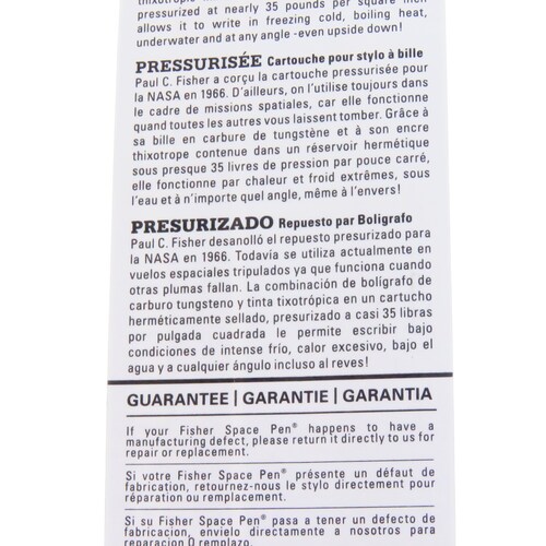 FP112610 Fisher Space Pen Cartucho De Tinta M Repuesto Plata.
