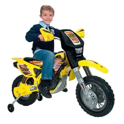 Moto Electrica Para Niños Montable Infantil Injusa Color Blanco