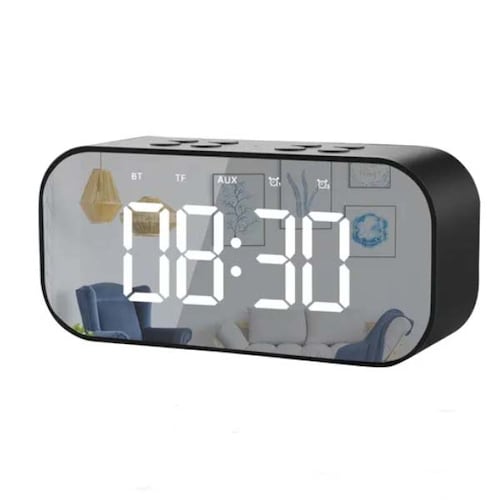 Reloj Despertador Bluetooth Con Bocina Recargable Usb