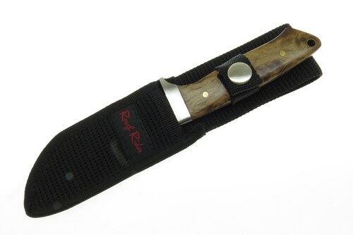 Rr176 Rough Rider Hunter Cuchillo Cacha De Raiz Con Funda.