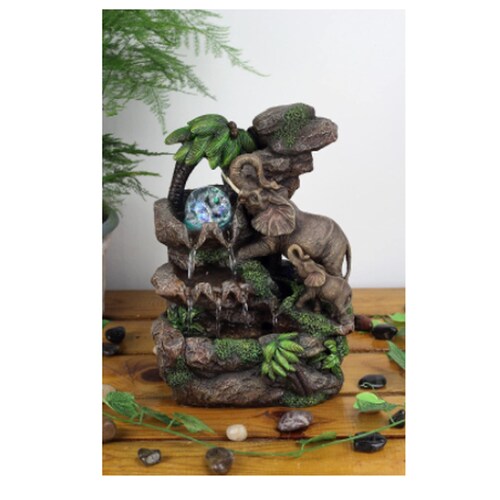 FUENTE DECORATIVA DE MESA LED ELEFANTES