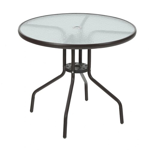  Set de Mesa, Sillas y Sombrilla Chocolate jardin exterior