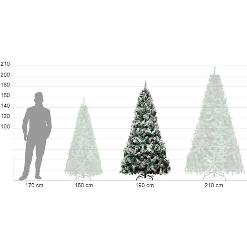 Árbol De Navidad Nevado 1.90 m Pino Nieve Artificial Frondoso Apariencia Natural 