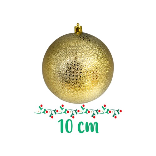 Esferas Navideñas De Plástico Grandes 10cm 20 Pzs Dorado y Rojo