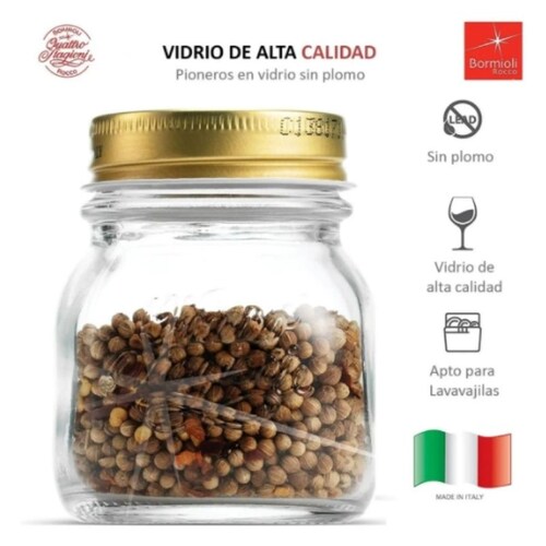 Bormioli Rocco 1522-1526 12 Frascos Botes Especieros Vidrio Hermético Conservas 150ml