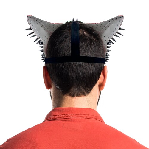 Máscara de Lobo Rojo Con Picos Disfraz De Halloween Antifaz