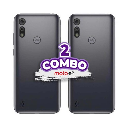 COMBO DE 2 CELULARES MOTOROLA E6i 32GB 2GB RAM GRIS.