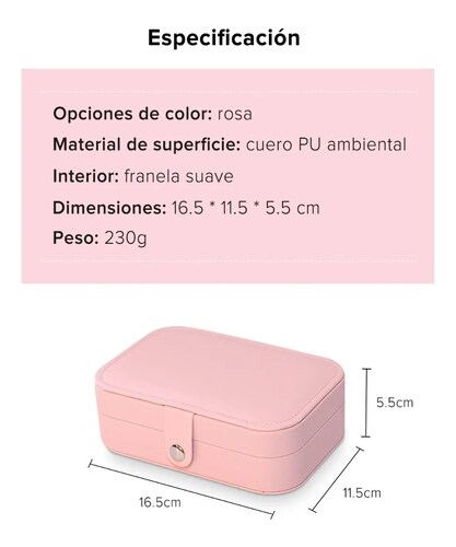 Caja De Joyería Organizador De Joyas De Cuero Portátil