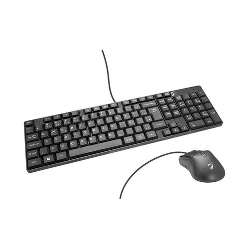 Kit Mitzu de teclado multimedia texturizado y mouse 18-8323 negro END1D