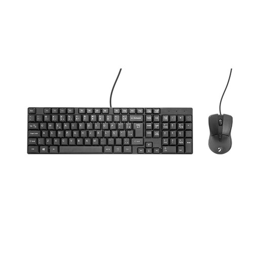 Kit Mitzu de teclado multimedia texturizado y mouse 18-8323 negro END1D