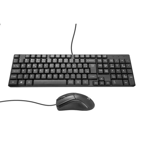 Kit Mitzu de teclado multimedia texturizado y mouse 18-8323 negro END1D