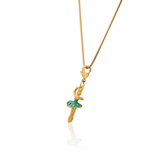 Dije Oro 18k Laminado #115 Bailarina Ballet con Vestido azul con Piedra 3.7 cm Largo Ancho .9 cm