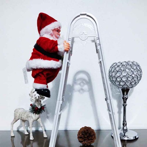 Figura decoración navideña Santa Claus con escalera automático Musical Sube y baja Kyuden Home